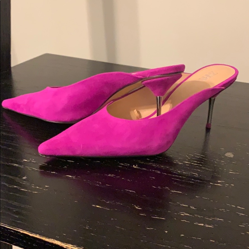 Hot Pink Zara Mules